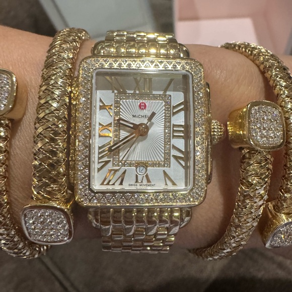 Michele Accessories - Dazzling MICHELE Deco Diamond Bezel Watch – .60 CTW – Ref. MWW06G000003